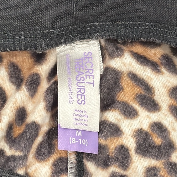 Secret Treasures Velour Animal Print Pajama Bottoms - Picture 2 of 5